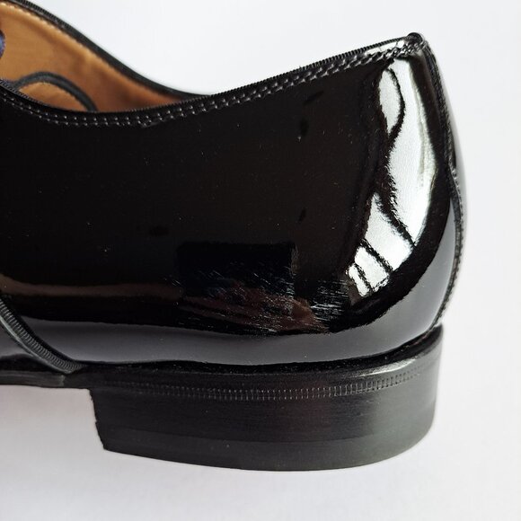 NEW Di Bianco Mens Black Oxfords & Lace Ups Patent Leather Shiny Shoes Size 9